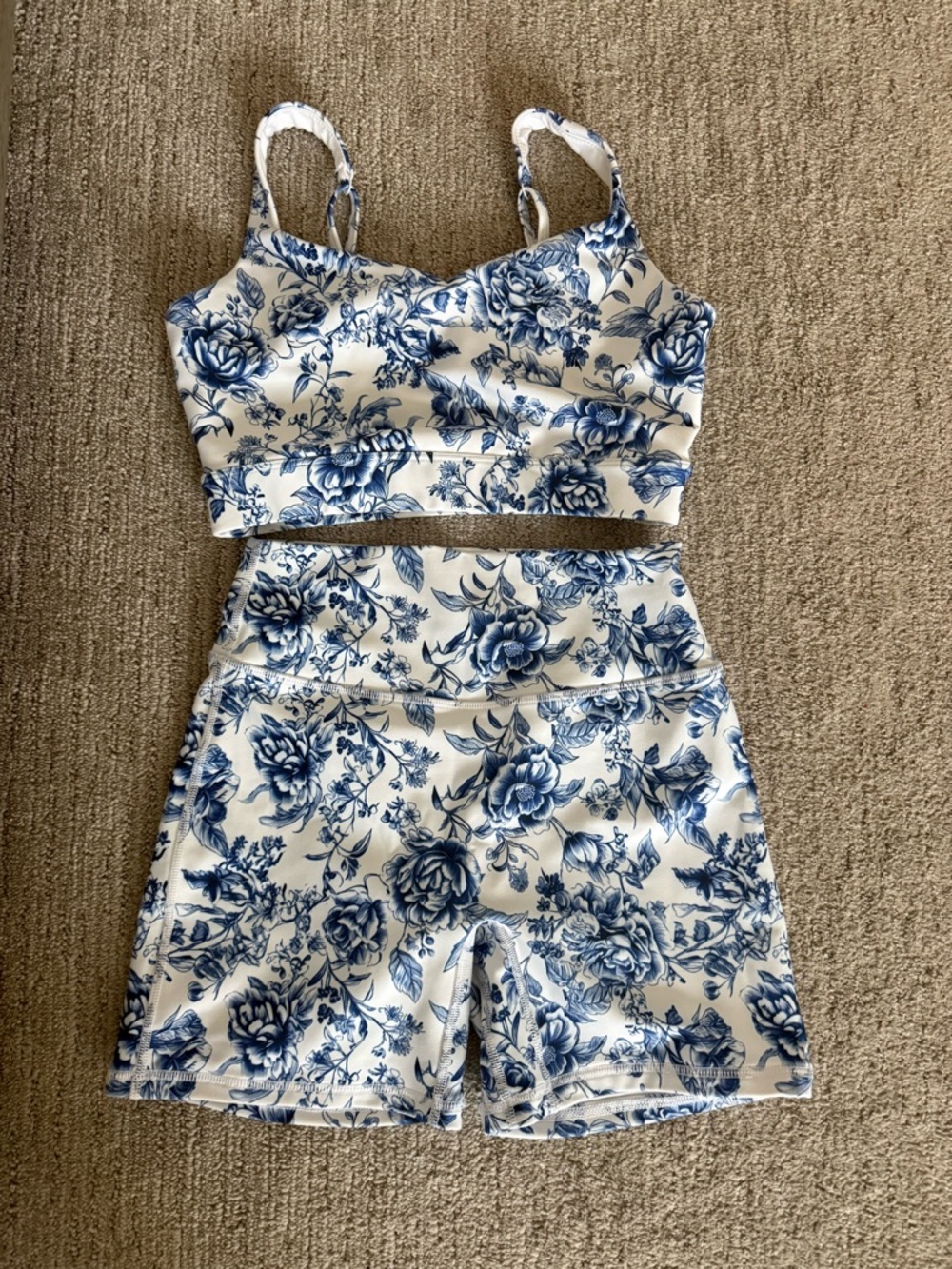 Abercrombie & Fitch White Tank Top with Blue Floral Print
